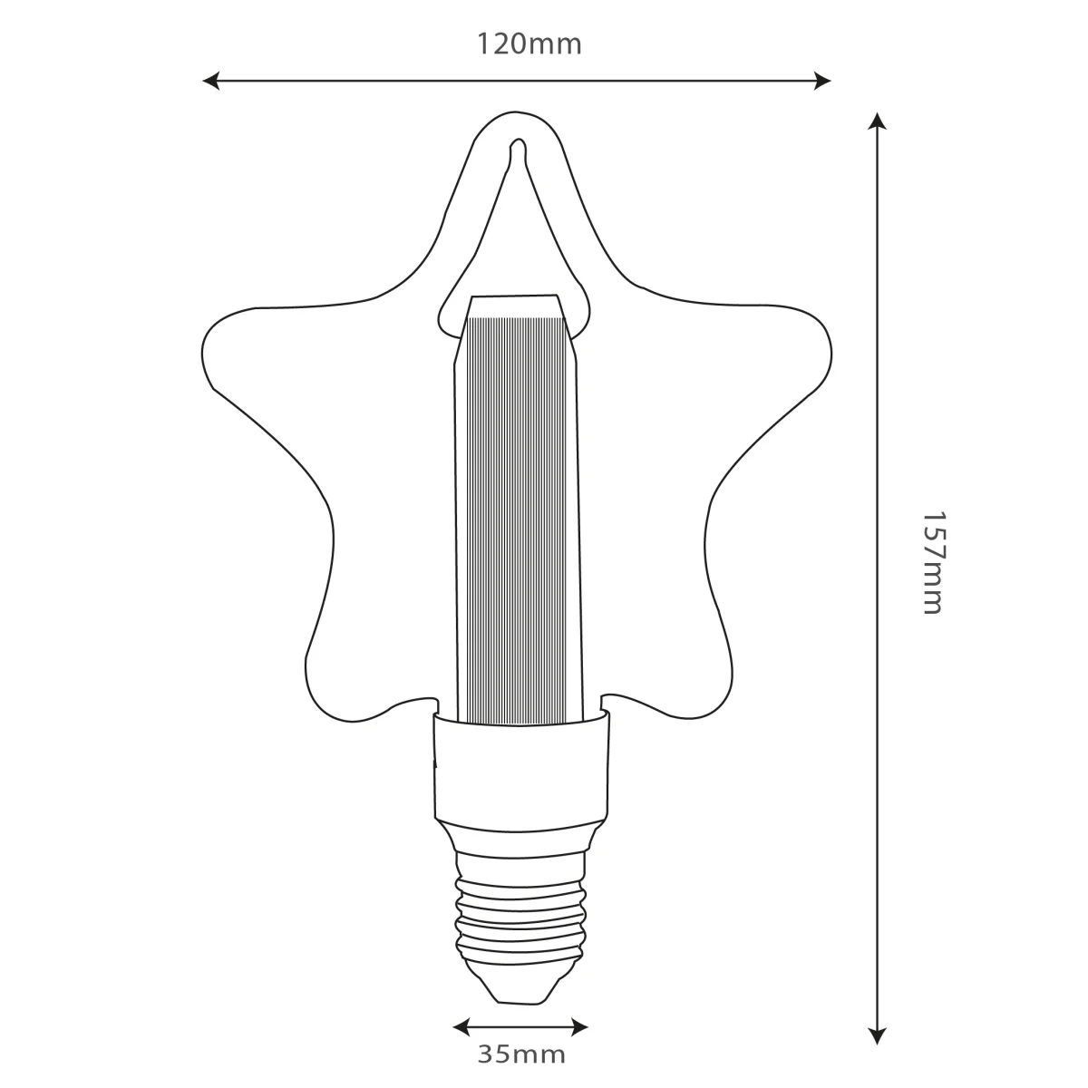 Ultralight Star-Shaped Filament Bulb E27 Base (D-WJX) - Image 3