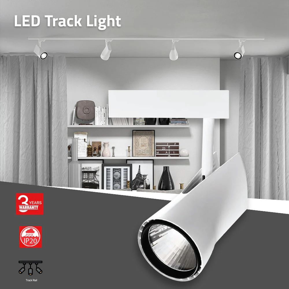 Ultralight Adjustable Indoor Track Spotlight 15W 24Vdc (SUN6120) - Image 3