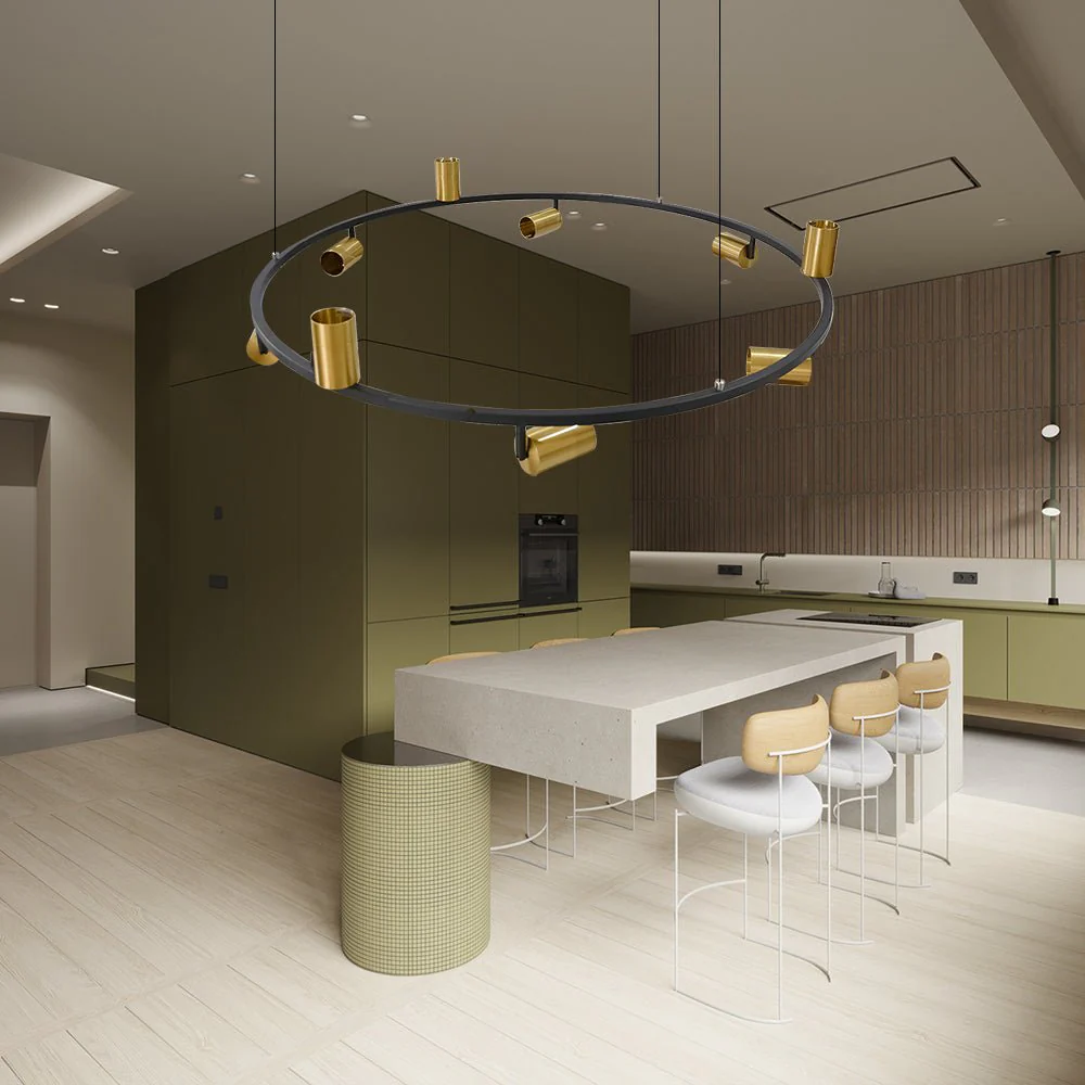 Ultralight Track Rail Pendant Light - Round, Adjustable & Energy-Efficient (BR6757-9) - Image 4