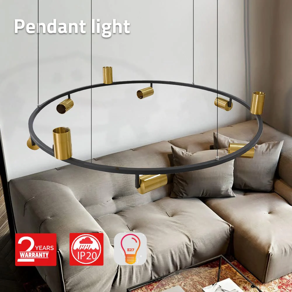 Ultralight Track Rail Pendant Light - Round, Adjustable & Energy-Efficient (BR6757-9) - Image 5