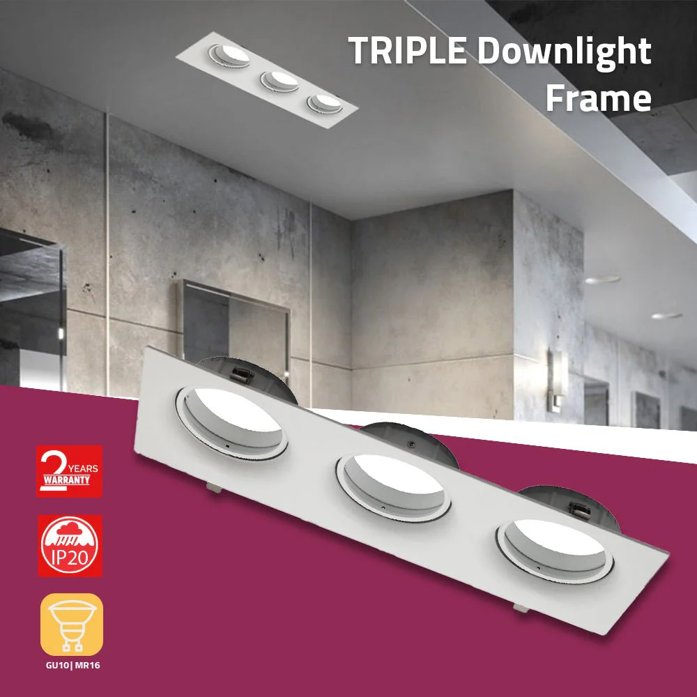 Ultralight Triple Downlight Square (BA124-3) - Image 4