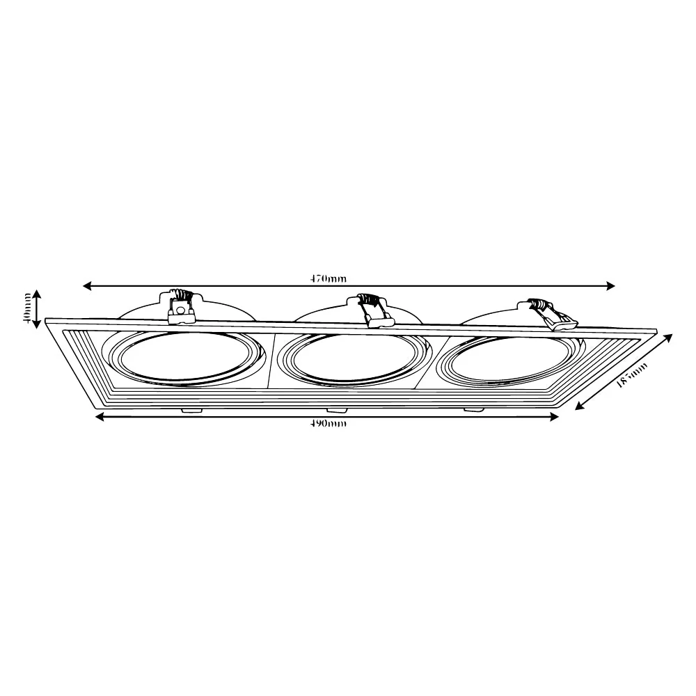 Ultralight Triple AR111 Ceiling Frame – 47cm Modern LED Fixture (BR819-3) - Image 7