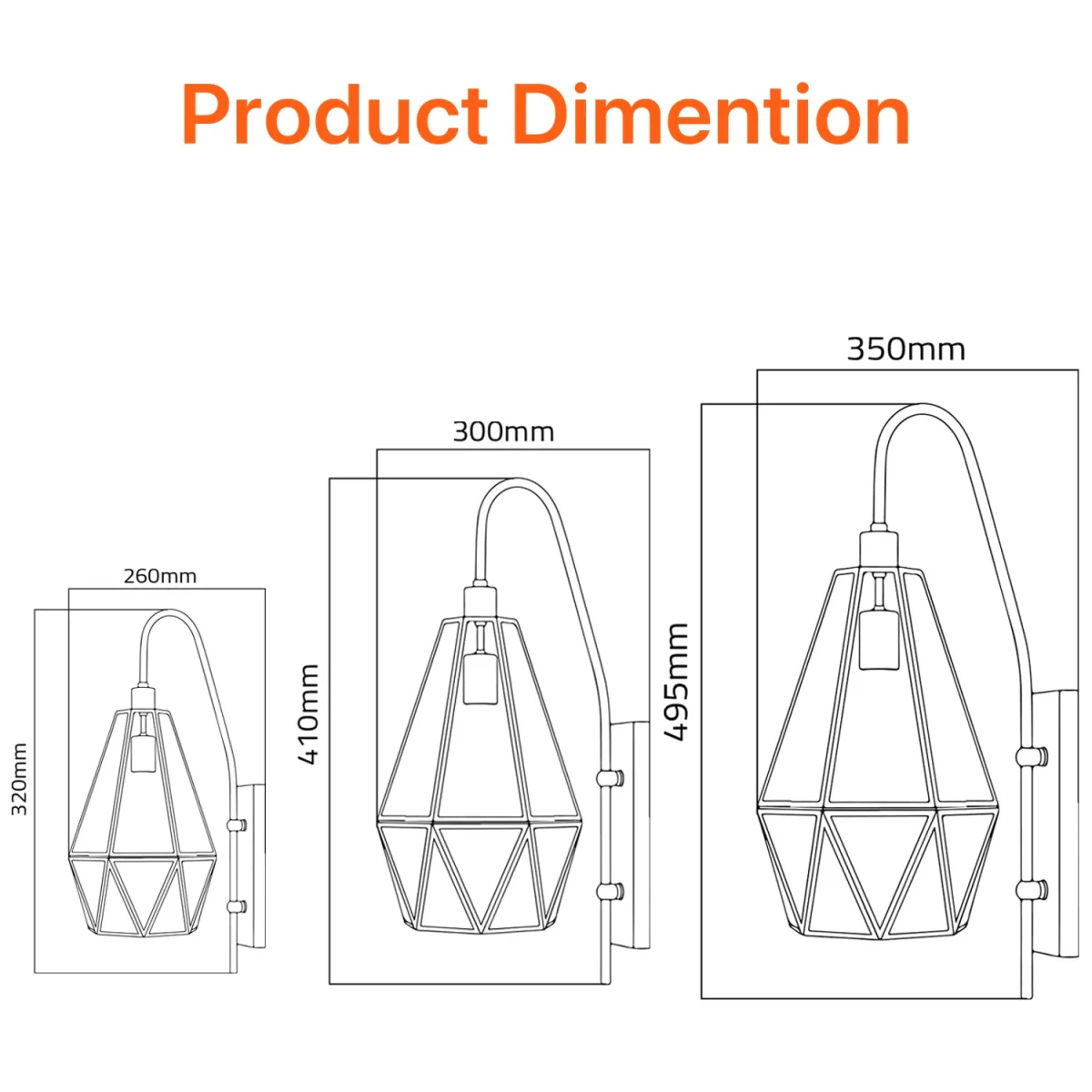 Ultralight Geometric Copper Lantern IP44 E27 (L0853) - Image 6