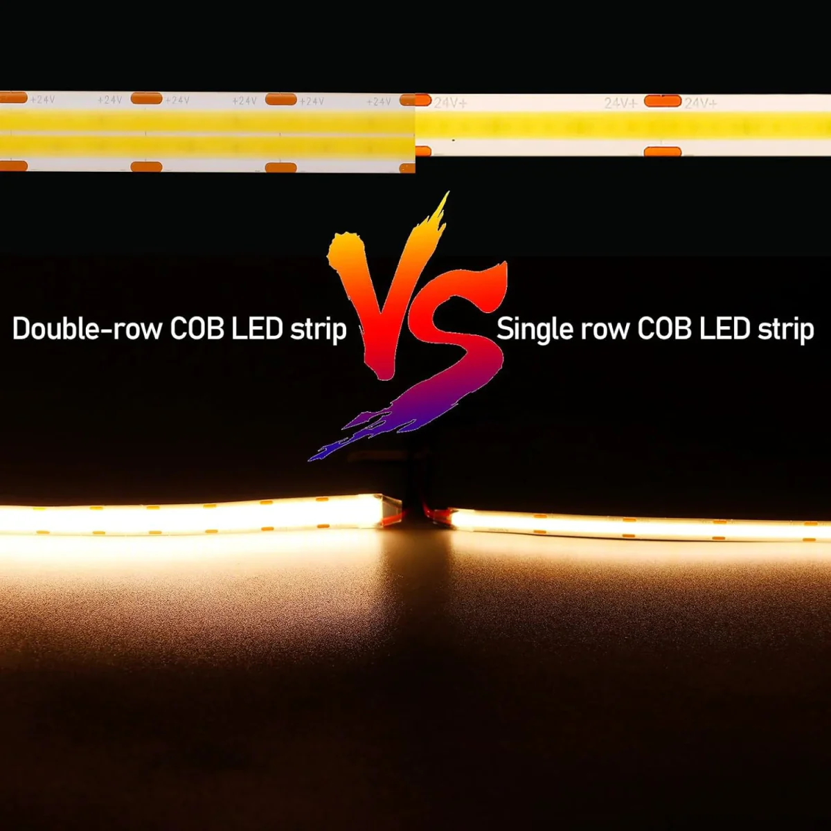 Ultra Light Double Line COB LED Strip Light 24W/m – 5M, High CRI >95 (COB-960p) - Image 12