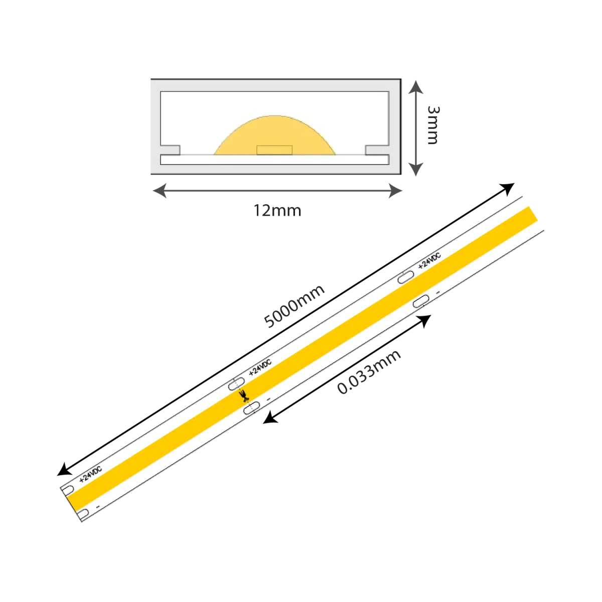 Ultra Light Double Line COB LED Strip Light 24W/m – 5M, High CRI >95 (COB-960p) - Image 14