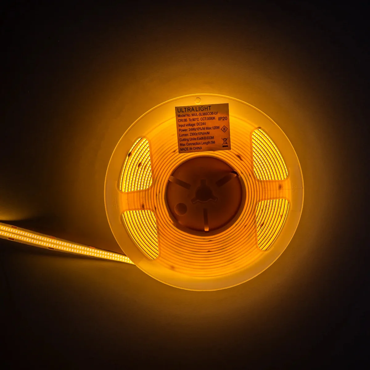 Ultra Light Double Line COB LED Strip Light 24W/m – 5M, High CRI >95 (COB-960p) - Image 3
