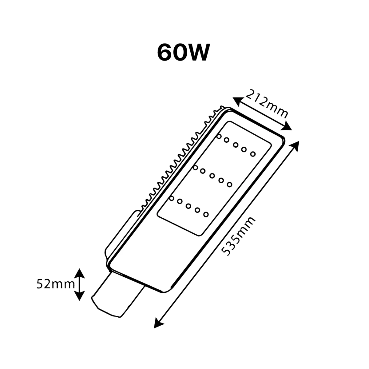 Ultra Light LED Street Light, 60W – 90W, IP65 Aluminum Housing (TUS019B) - Image 6