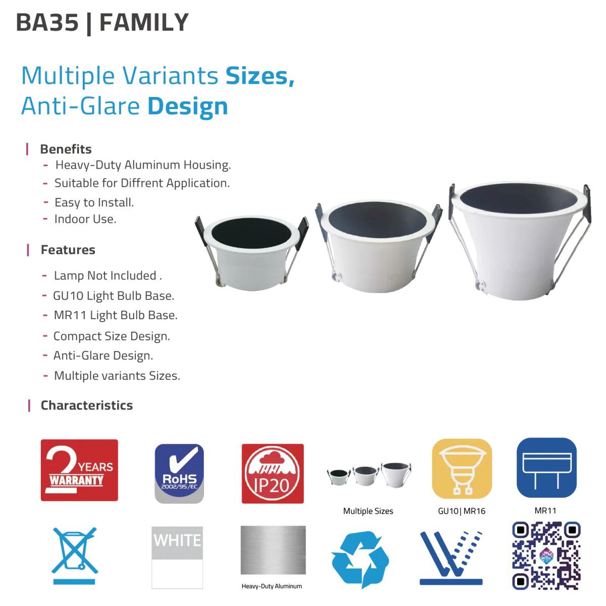 Ultra Light Spot Light Frame – Anti-Glare Design in Multiple Sizes (BA352) - Image 9