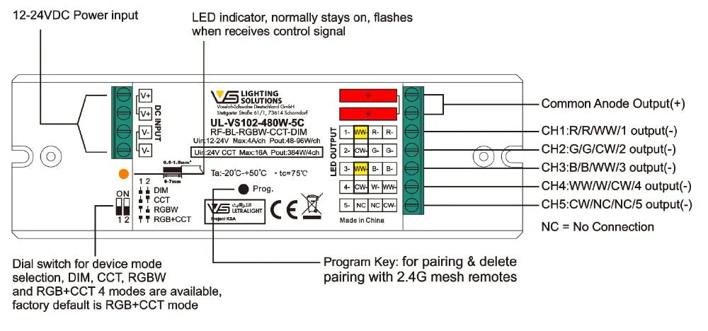 Ultralight A-Z Smart Controller 480W 24V for Smart Lighting (UL-VS102) - Image 2