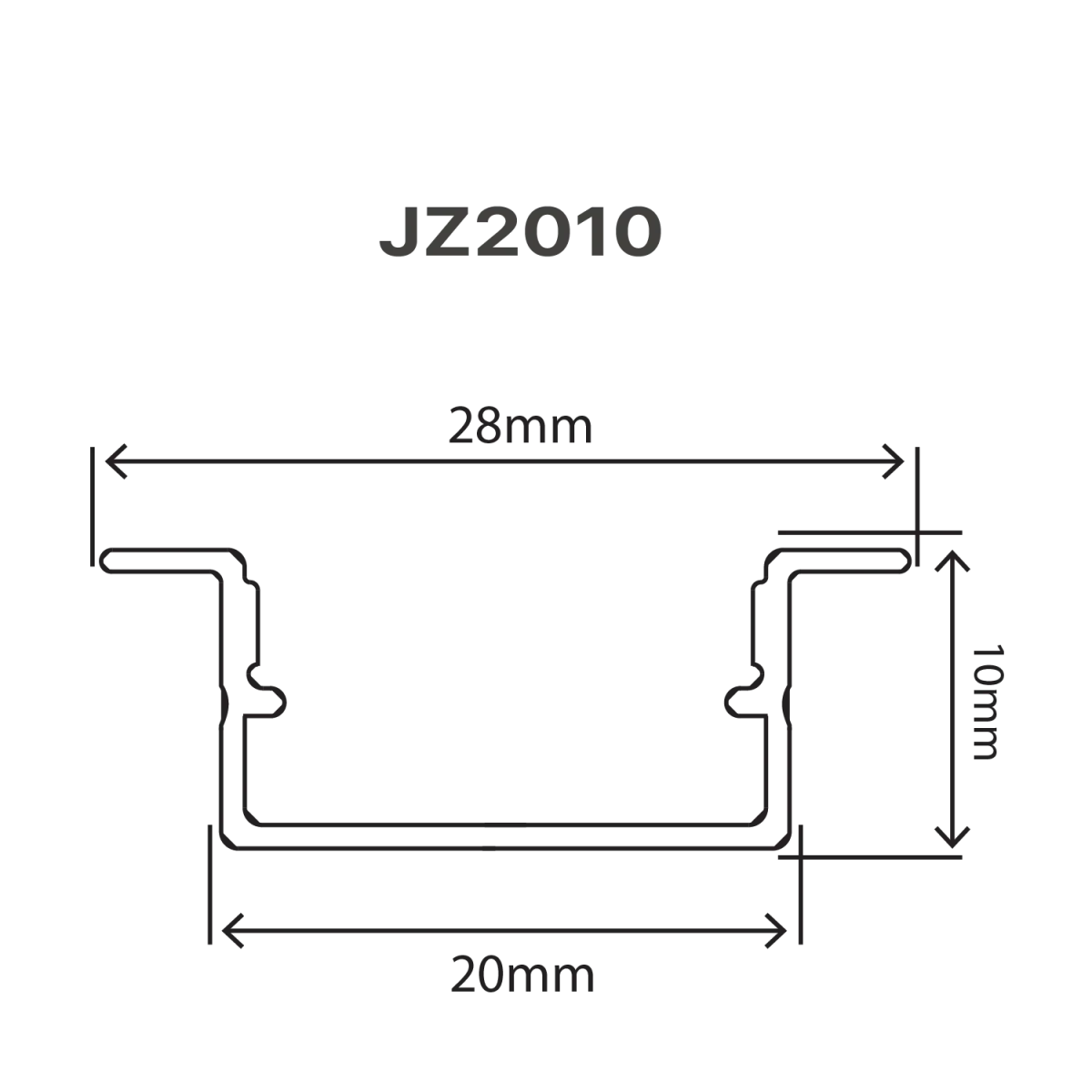 Ultralight Aluminum Profile 3M 2Cm (JZ2010) - Image 2