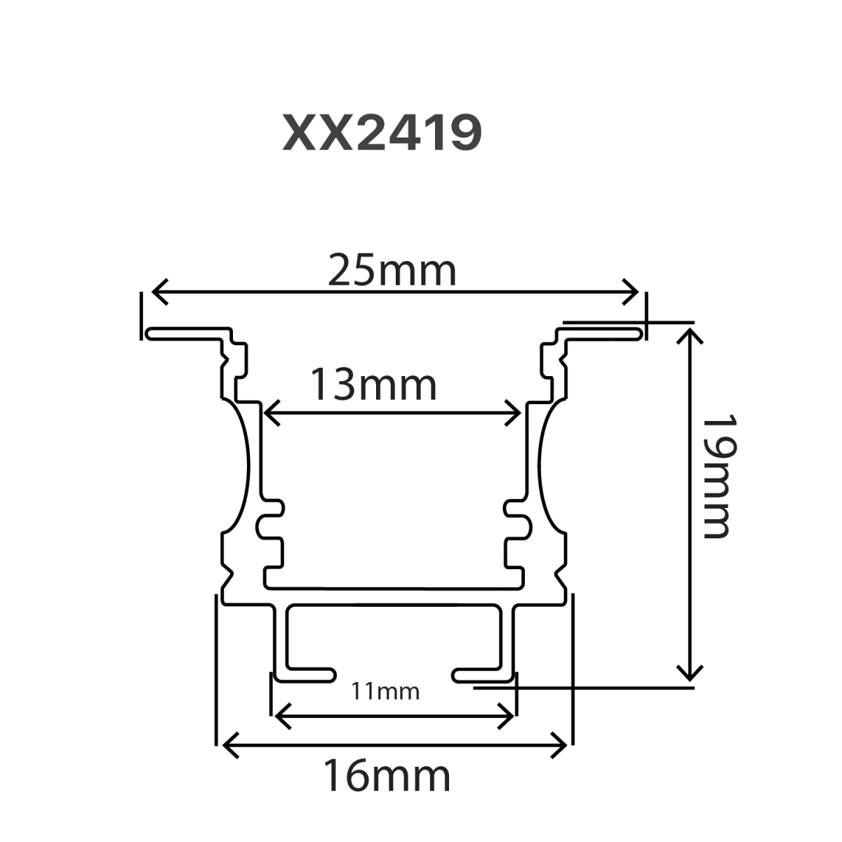 Ultralight Aluminum Profile 3M 13mm (XX2419) - Image 2