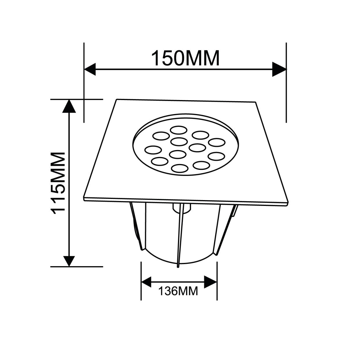 Lightweight garden square light (BR7710) - Image 6