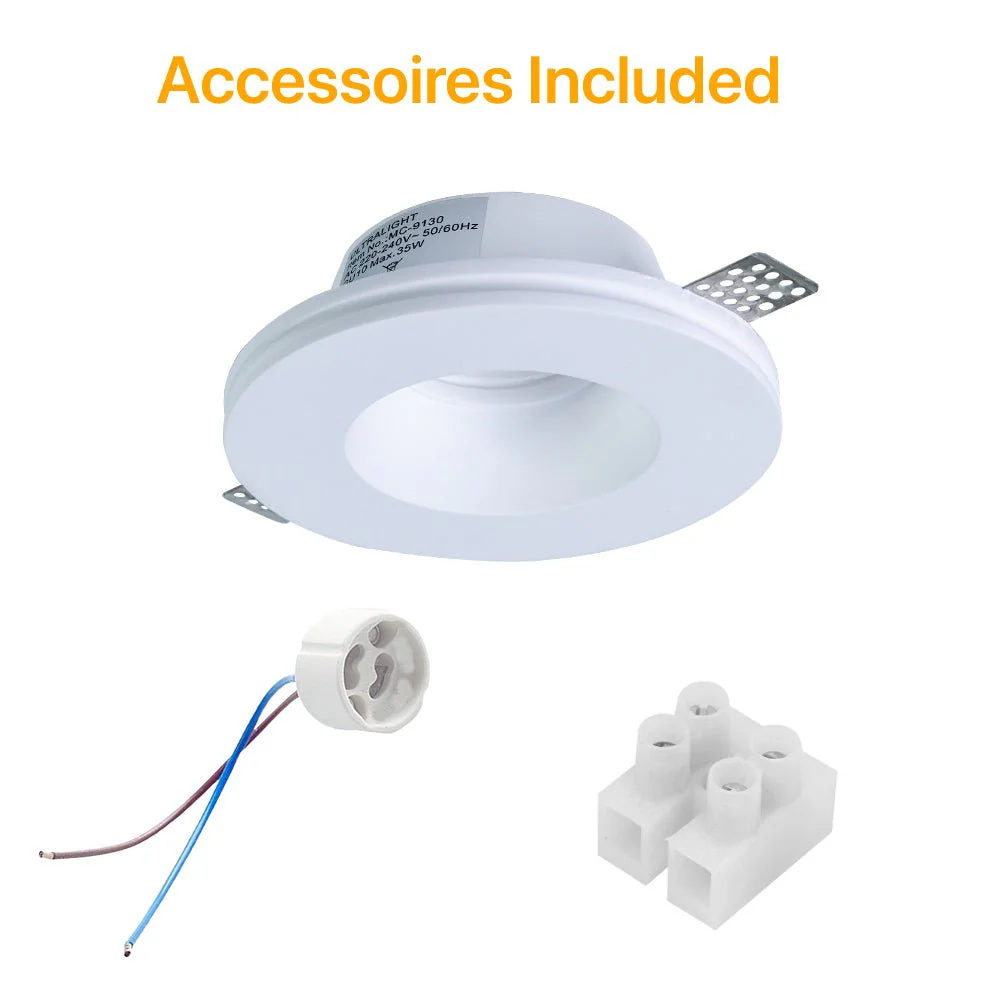 Ultralight Gypsum Spot Light Frame GU10 10cm- Elegant Design (MC-9130) - Image 10