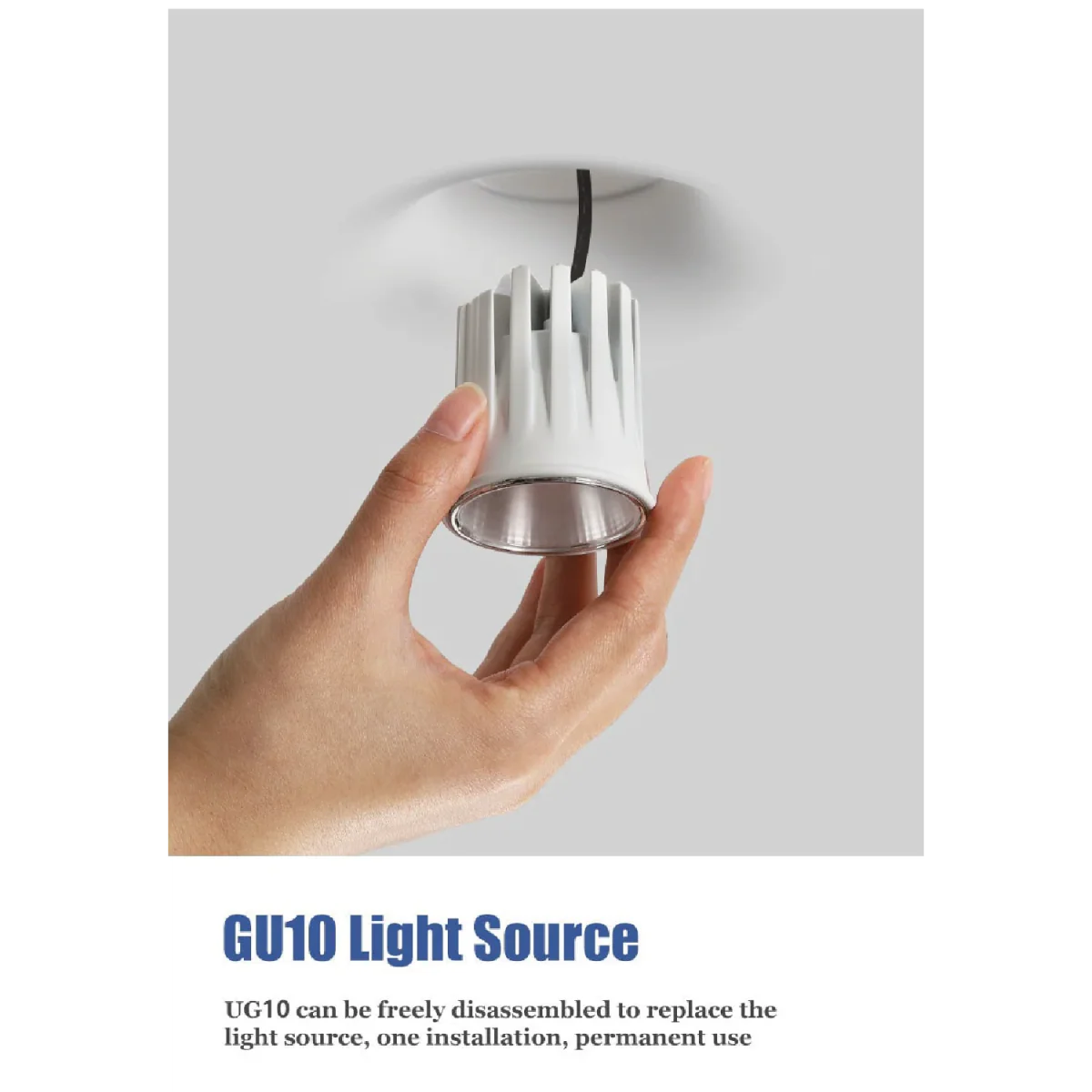 Ultralight Gypsum Spot Light Frame GU10 10cm- Elegant Design (MC-9130) - Image 5