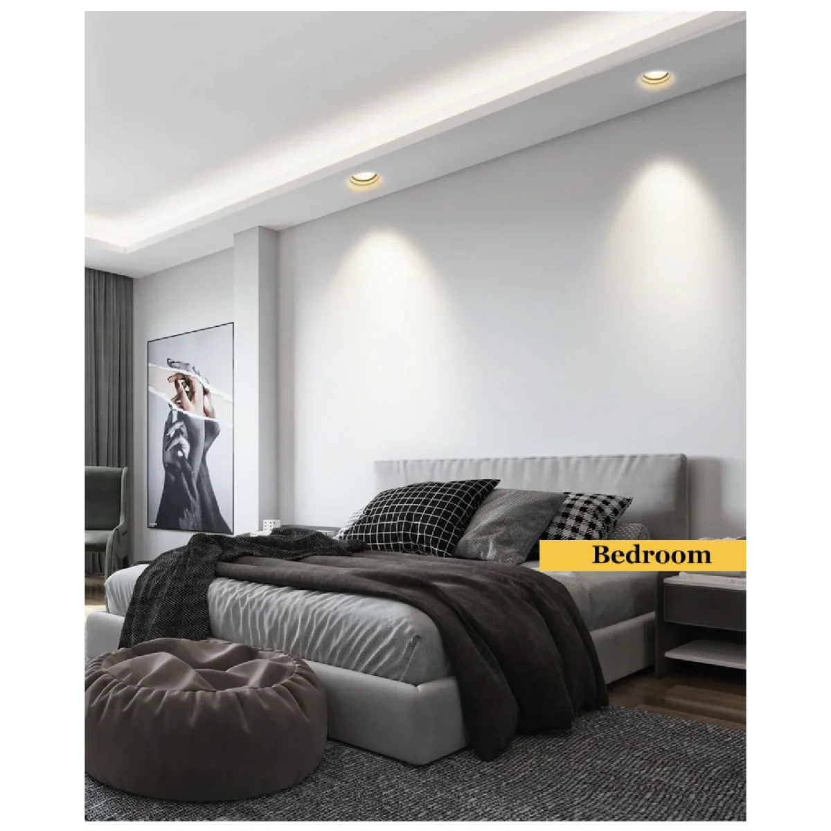 Ultralight Gypsum Spot Light Frame GU10 10cm- Elegant Design (MC-9130) - Image 8