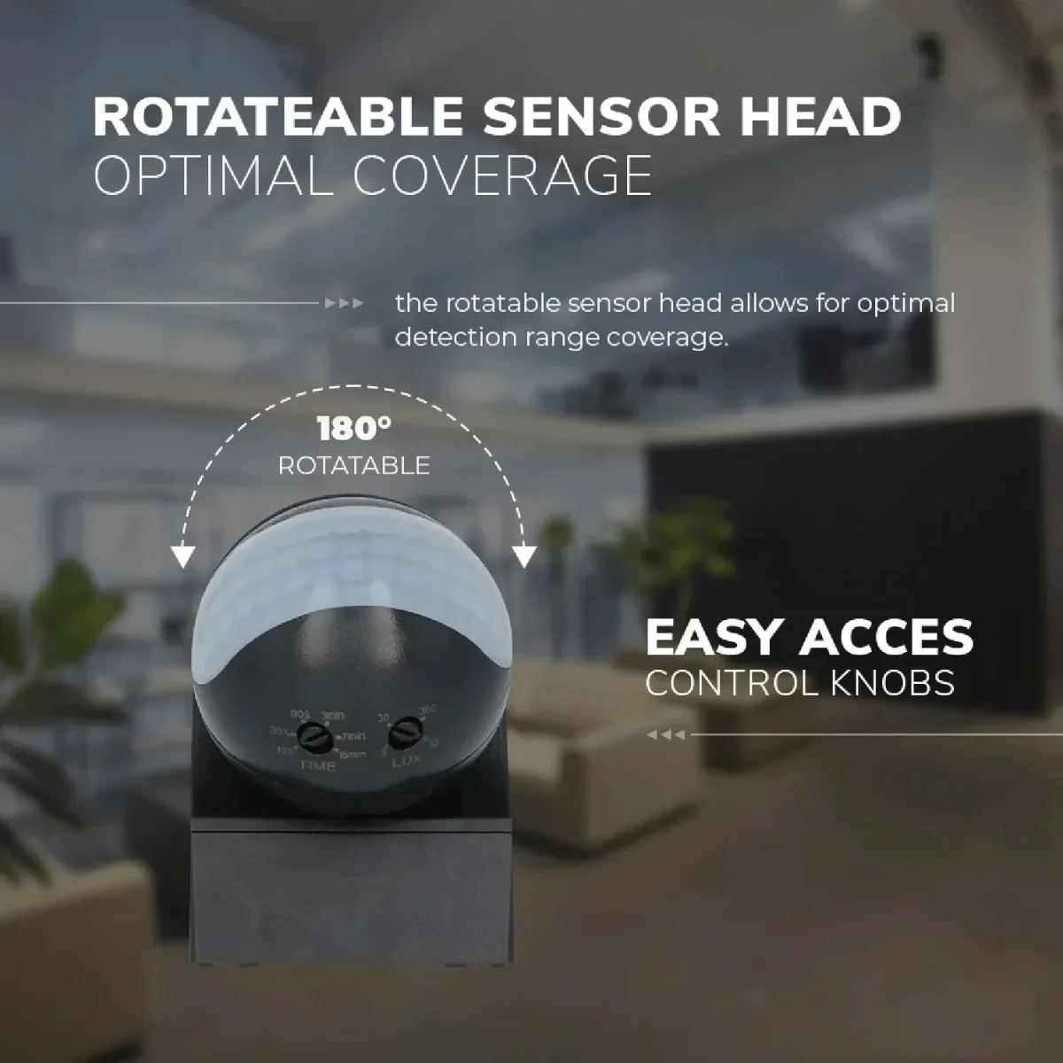 Ultralight Infrared Motion Sensor IP44 - 180° Rotating Joint - 5 years Warranty (ST11) - Image 3