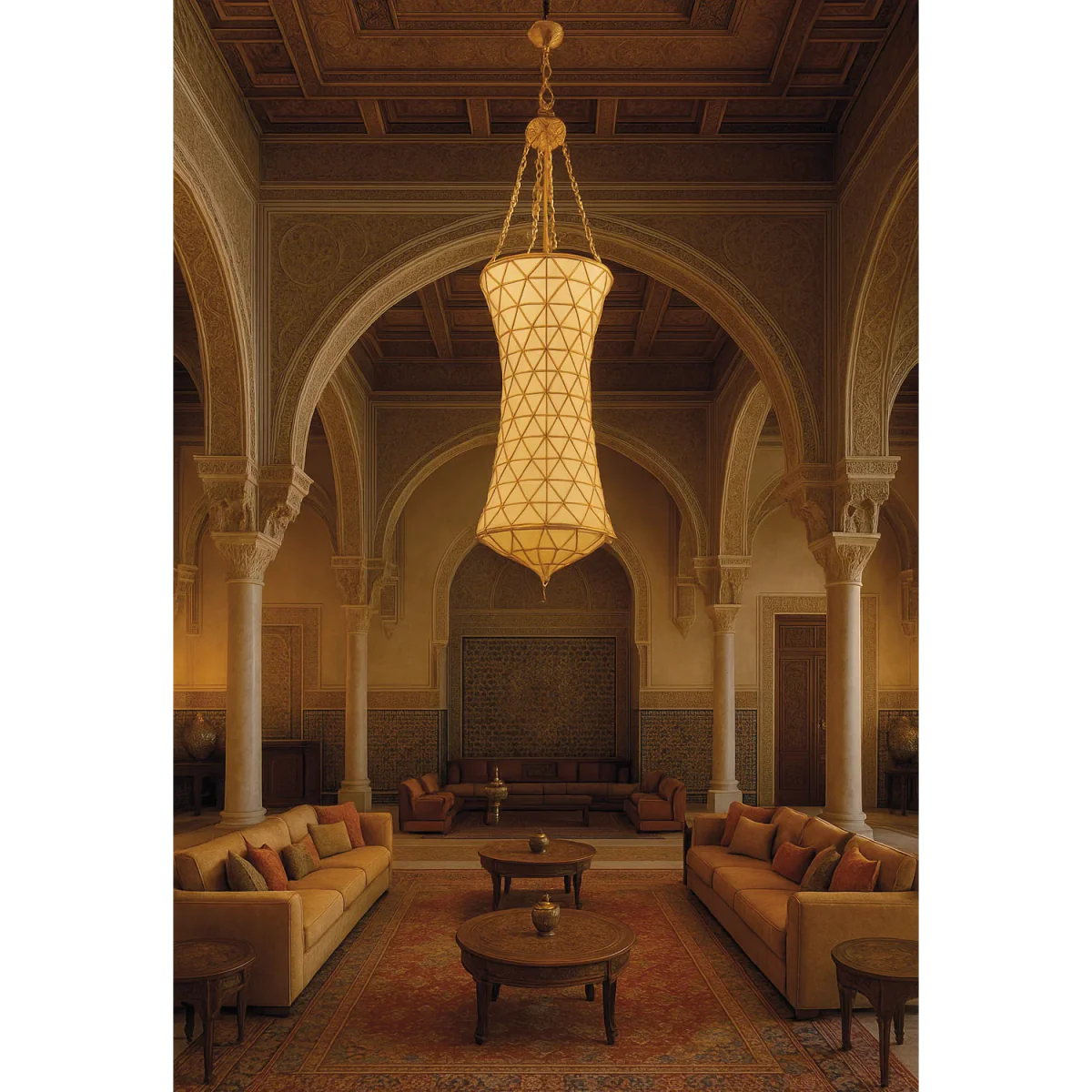 Ultralight Large Luxury Copper Pendant Light 9 E14 Bulb (P3452-500) - Image 3