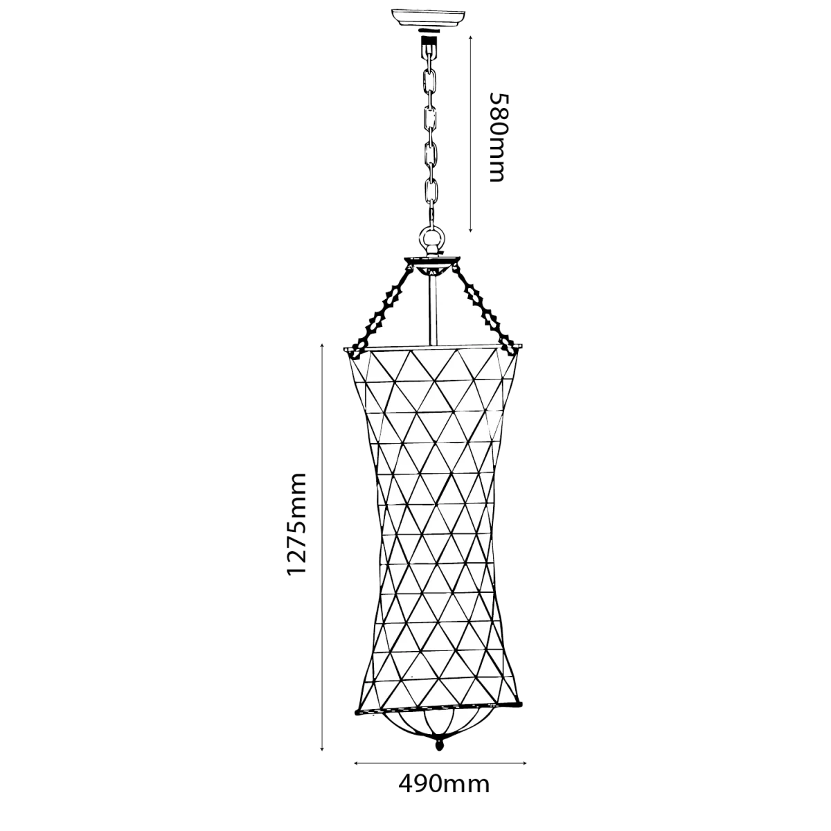 Ultralight Large Luxury Copper Pendant Light 9 E14 Bulb (P3452-500) - Image 8