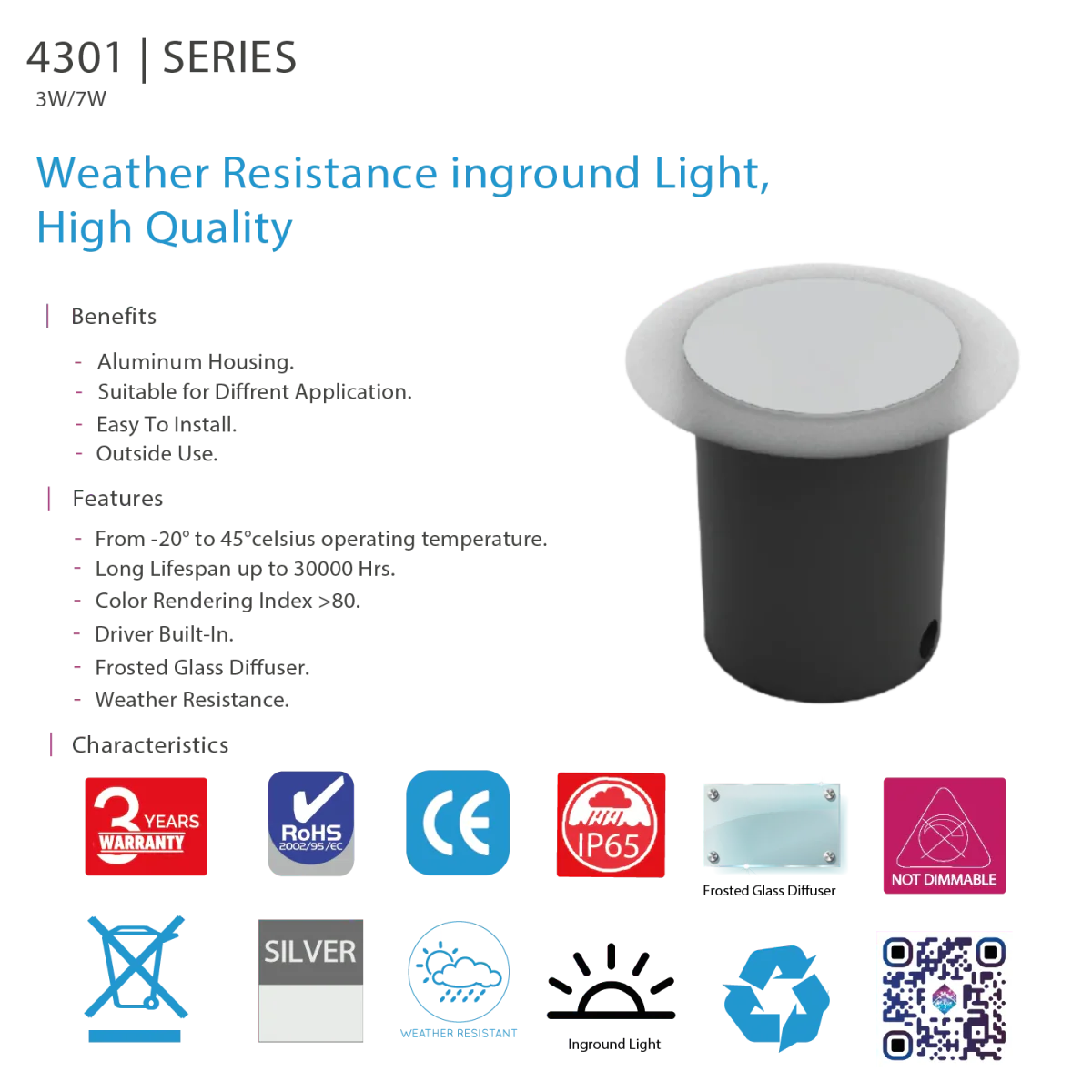 Ultralight LED In-Ground Light - Weather Resistance IP65 (4301) - Image 5