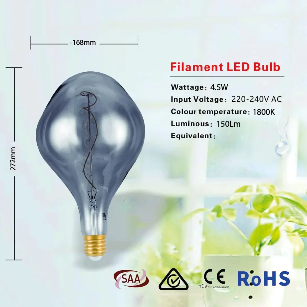 Ultralight LED Filament Bulb E27 4.5W (UTL-PS150SG) - Image 6