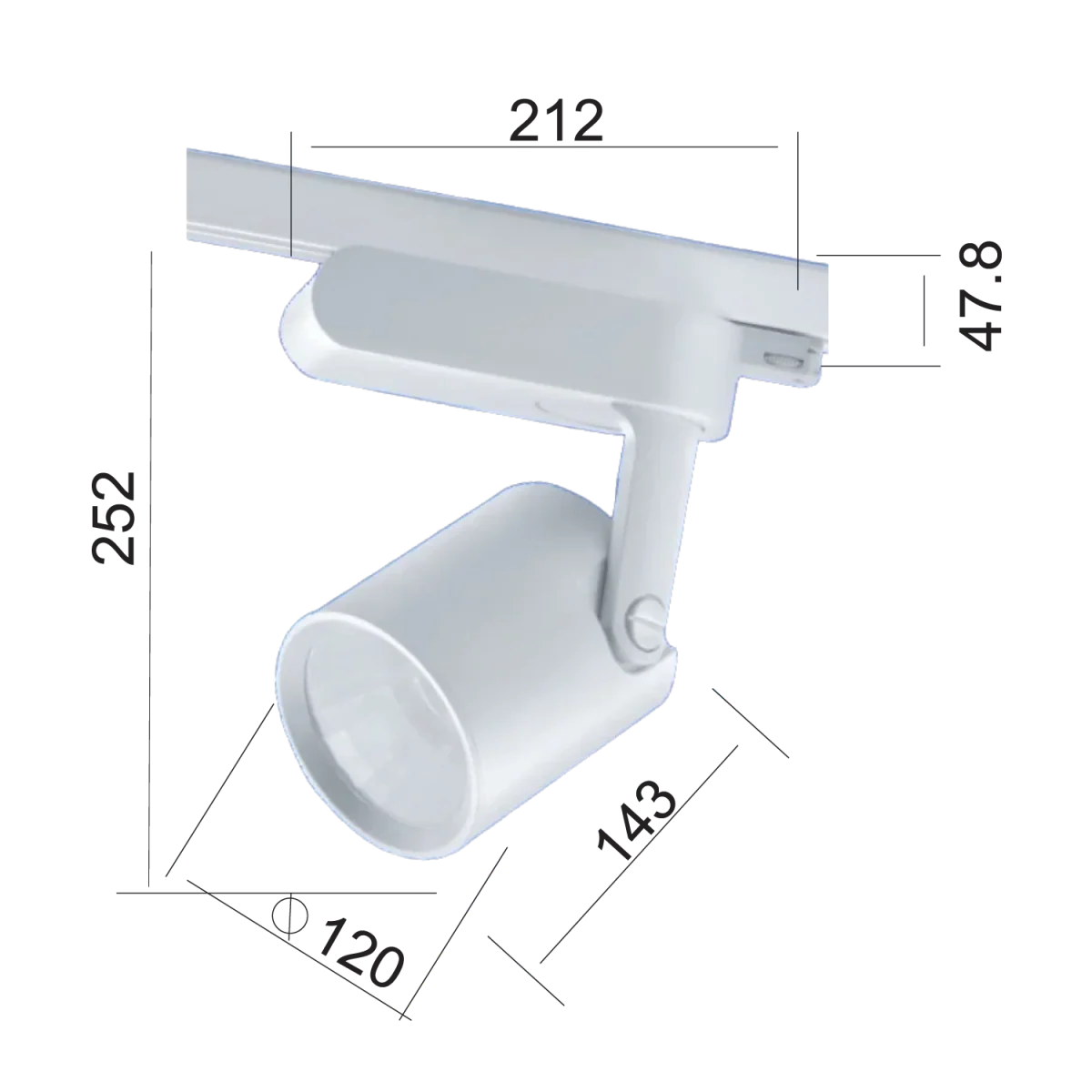 Ultralight LED Track Light 27W Adjustable 360° Indoor Spotlight (MHT8148) - Image 5