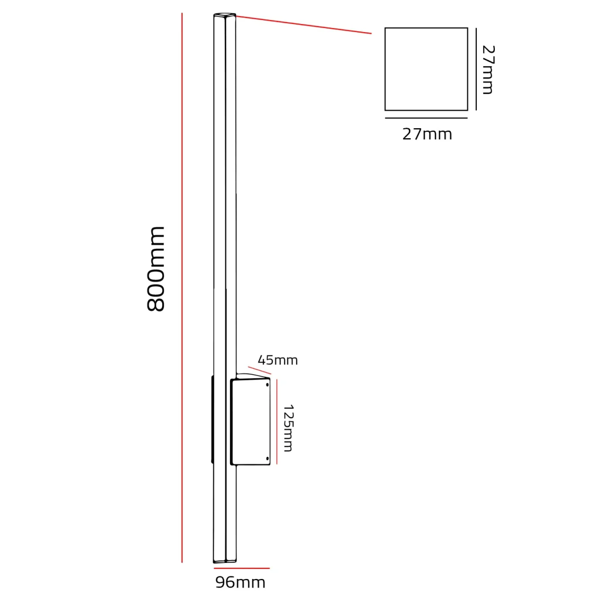 Ultralight Linear Decorative Wall Light 12W 3000K (2942-800) - Image 7