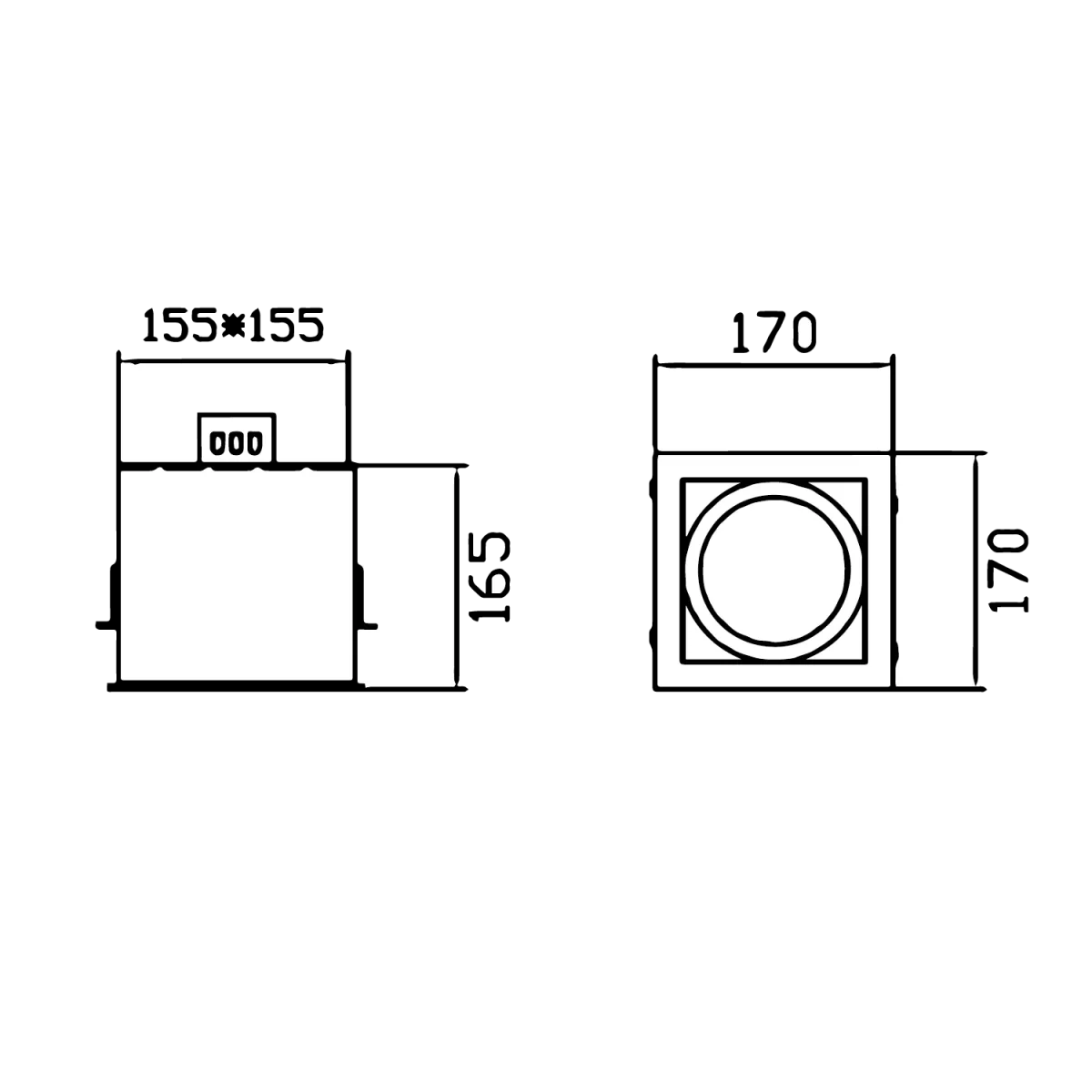 Ultralight Modern LED Downlight Frame Square - AR111 Base (TK-A573) - Image 5
