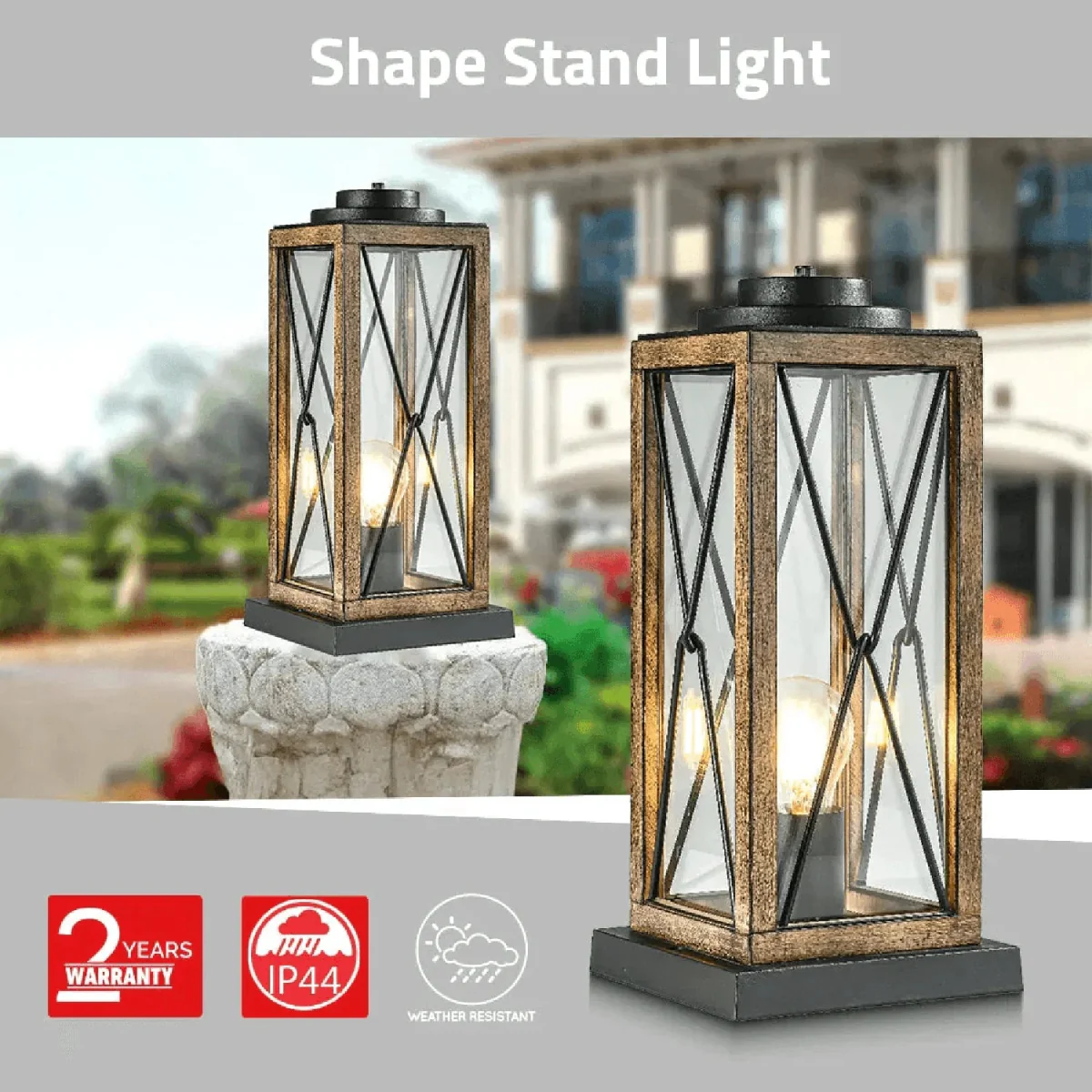 Ultralight Wood Outdoor Light IP44 E27 (0387-Family) - Image 10