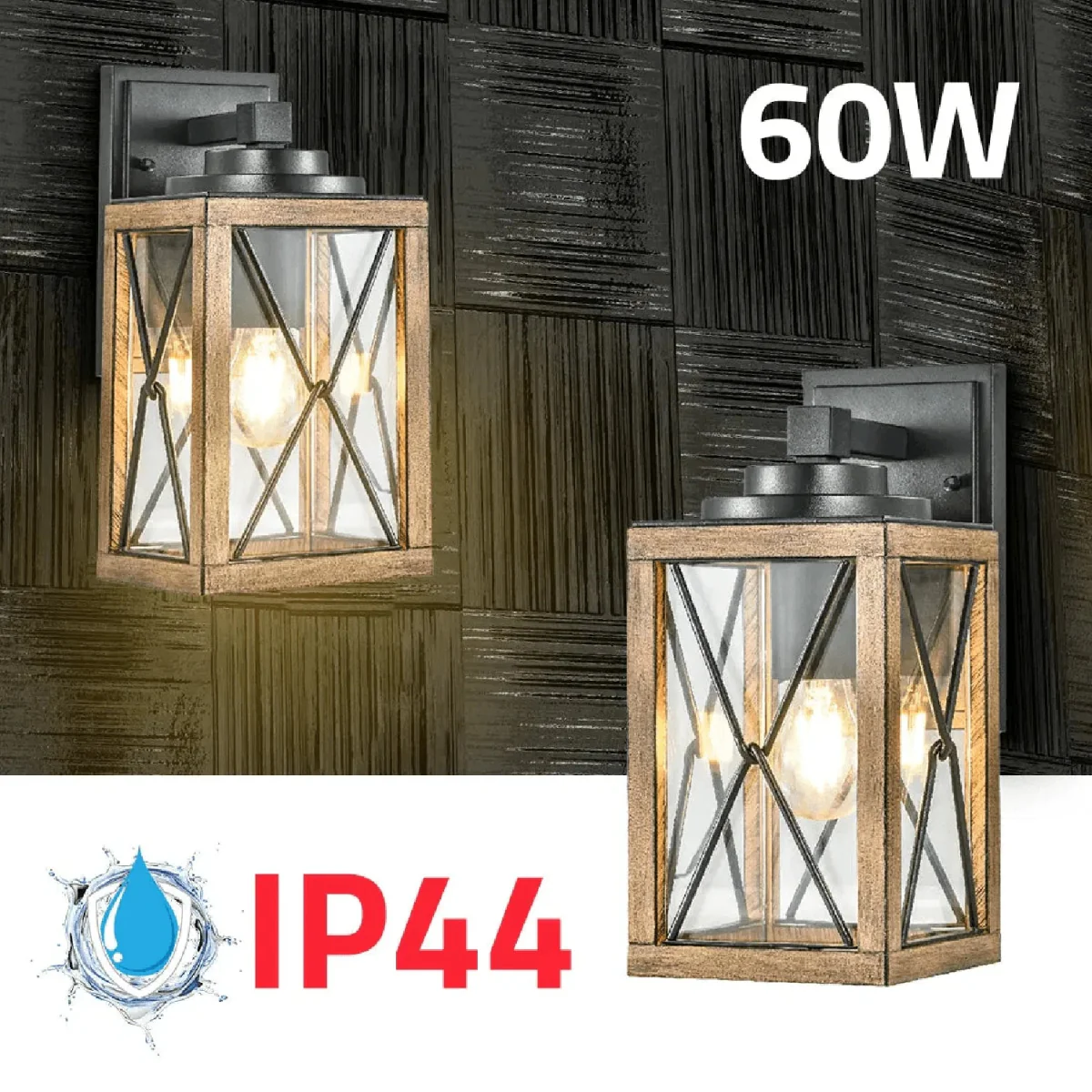 Ultralight Wood Outdoor Light IP44 E27 (0387-Family) - Image 11