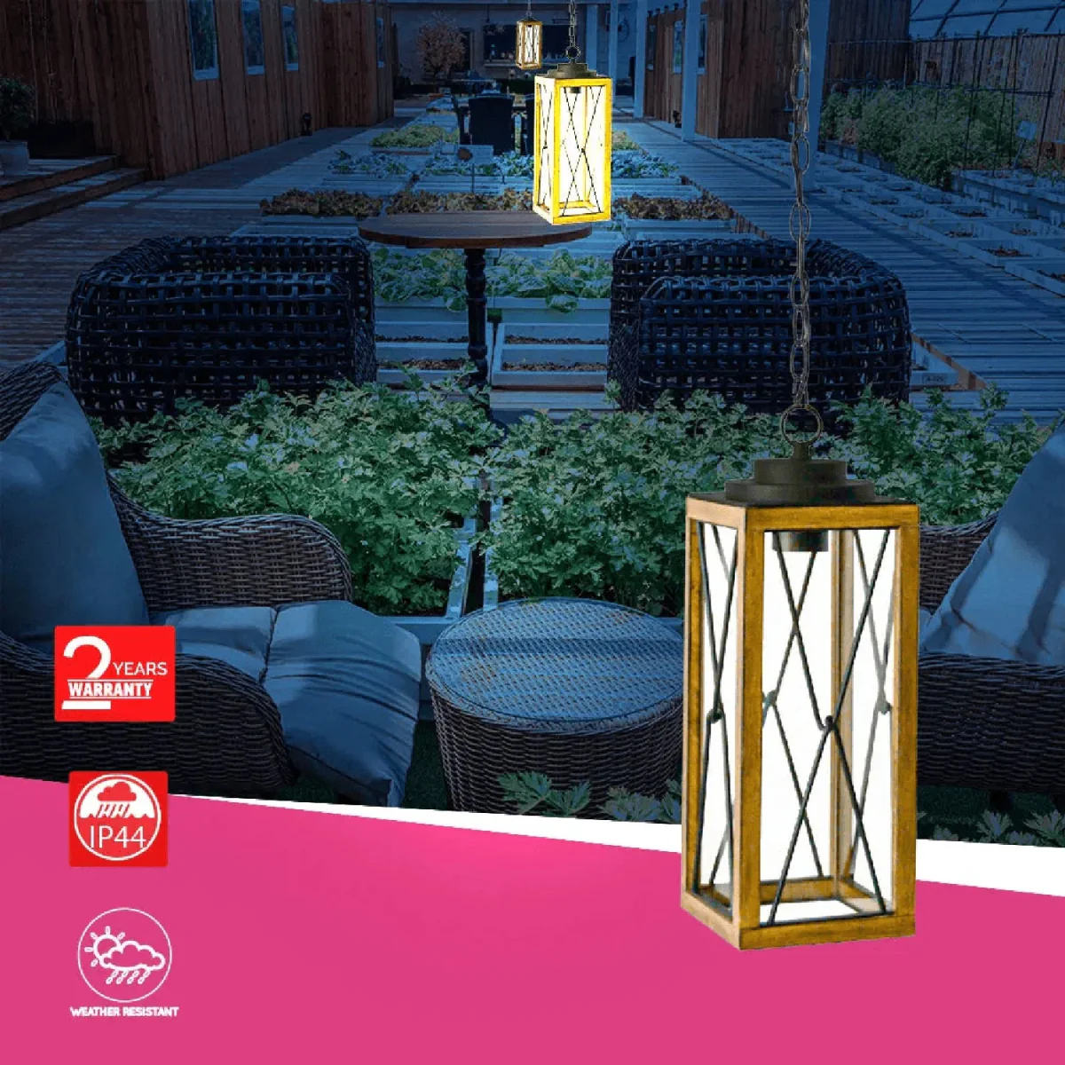 Ultralight Wood Outdoor Light IP44 E27 (0387-Family) - Image 12