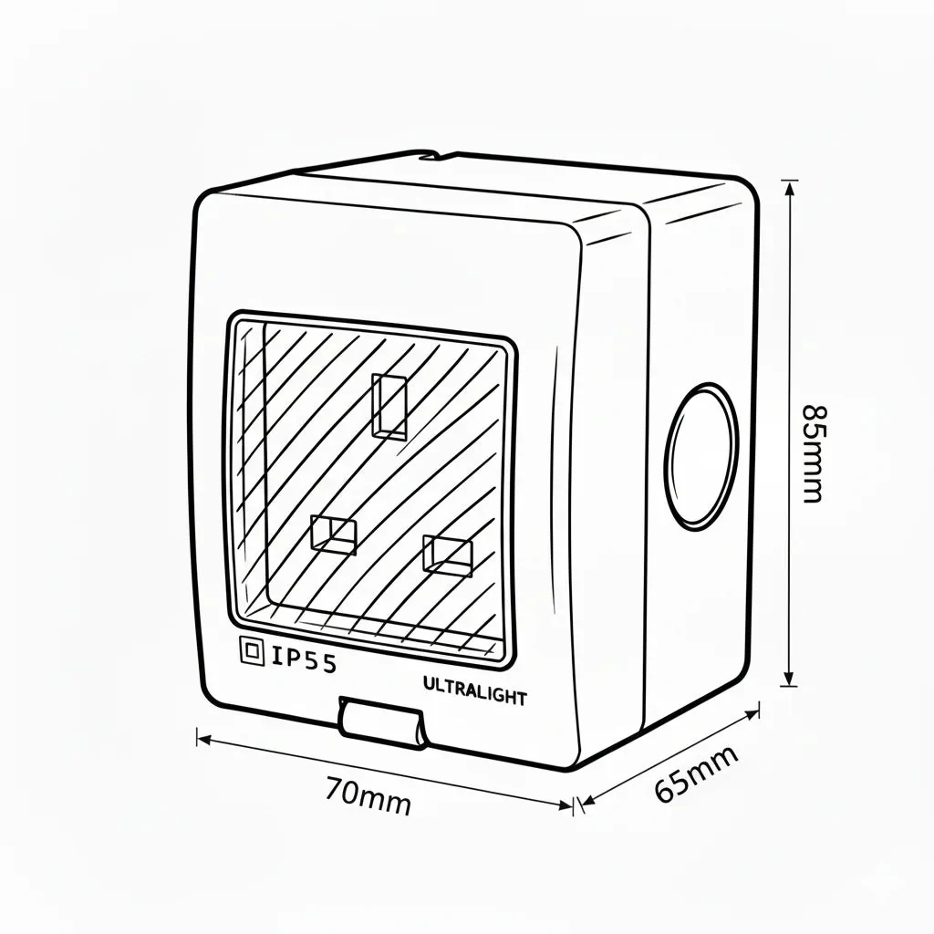 Ultralight Outdoor Sockets 13A - IP55 Rubber Cover (IG55) - Image 4