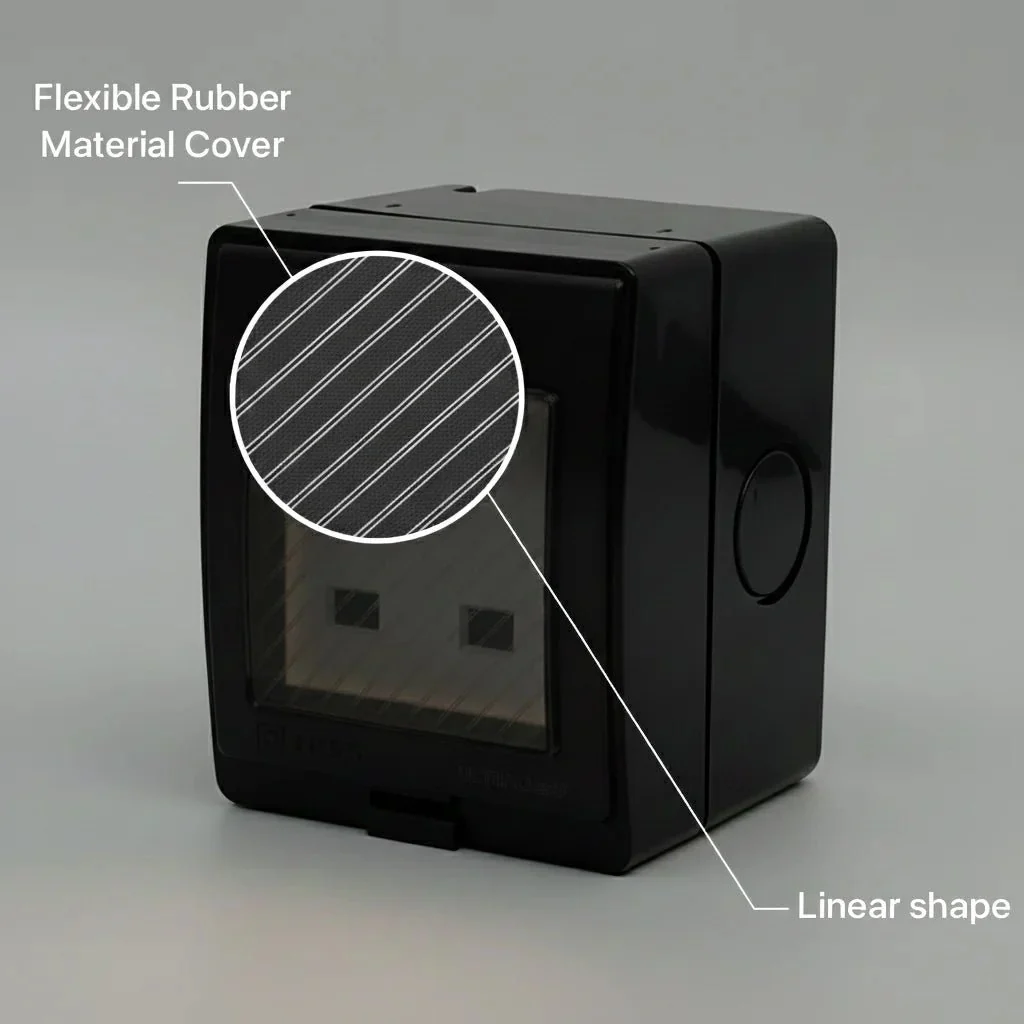 Ultralight Outdoor Sockets 13A - IP55 Rubber Cover (IG55) - Image 5