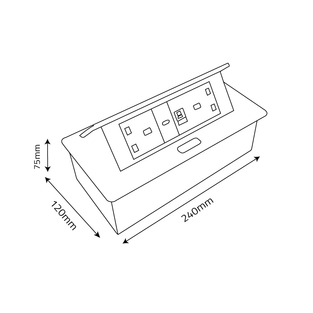 Ultralight Recessed Floor-Box Open Type (ZMS-01) - Image 6