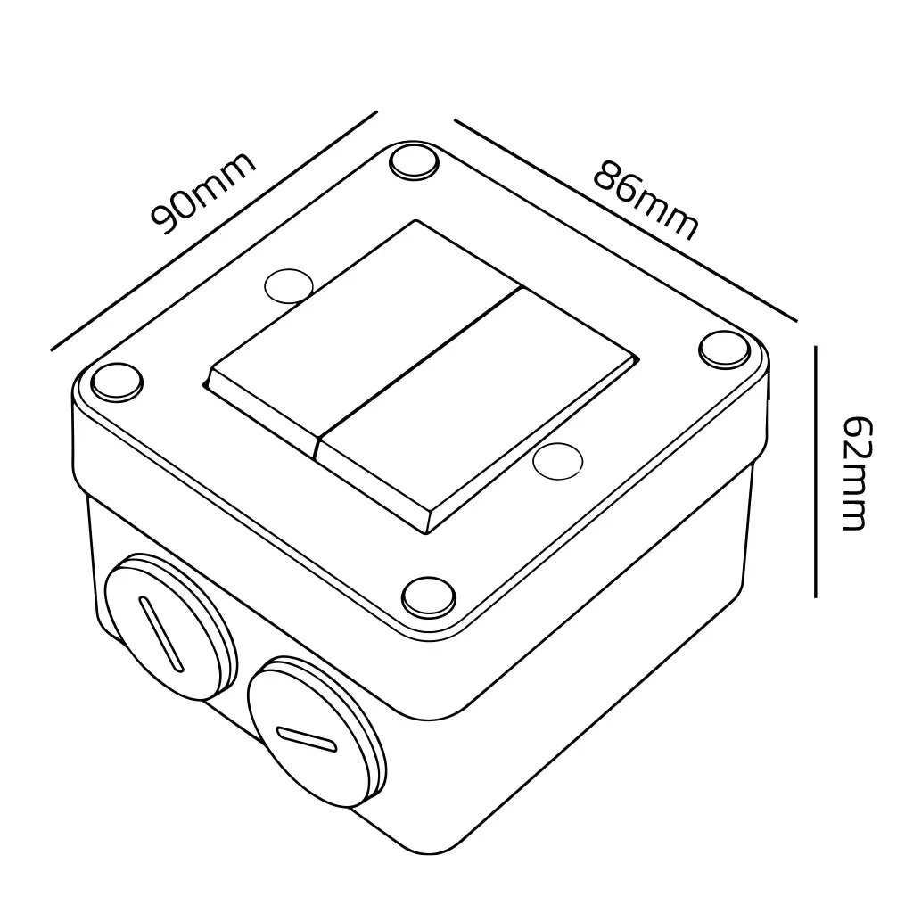 Ultralight Double Switch Waterproof 16Ax (FSH-2G2W) - Image 4