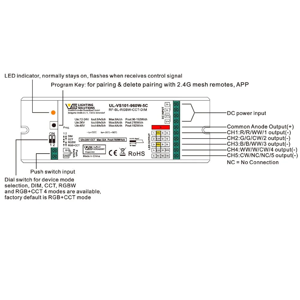 Ultralight A-Z Smart Controller 960W 24V for Smart Lighting (UL-VS101) - Image 4