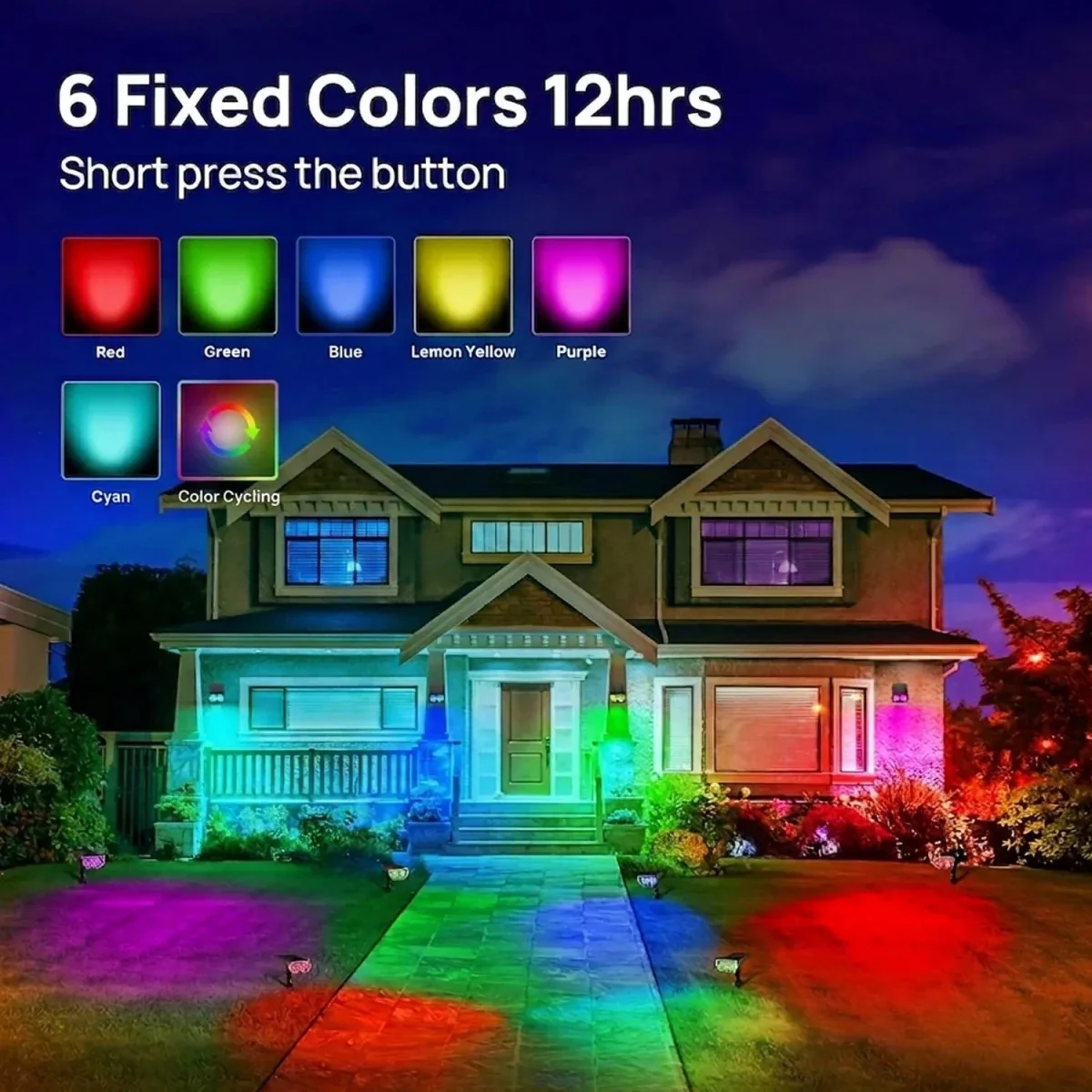 Ultralight Solar Landscape Light With 6 Light Color Auto Work at Night (LL18013) - Image 2