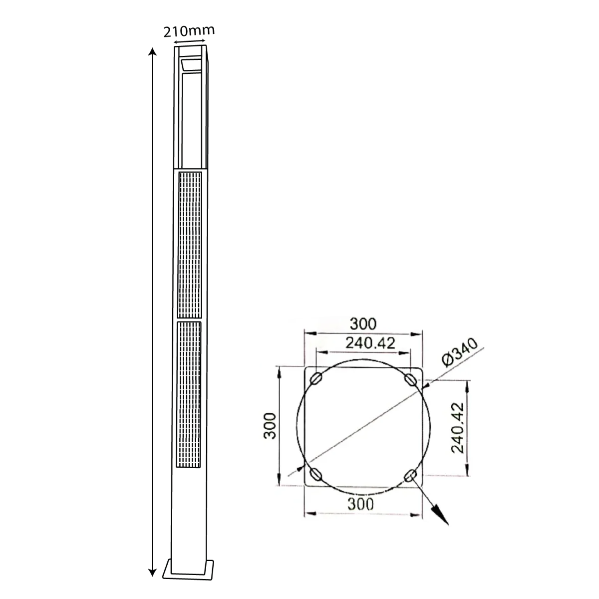 Ultralight Solar Pole Light 4 Meter 32W IP65 (WLZG) - Image 5