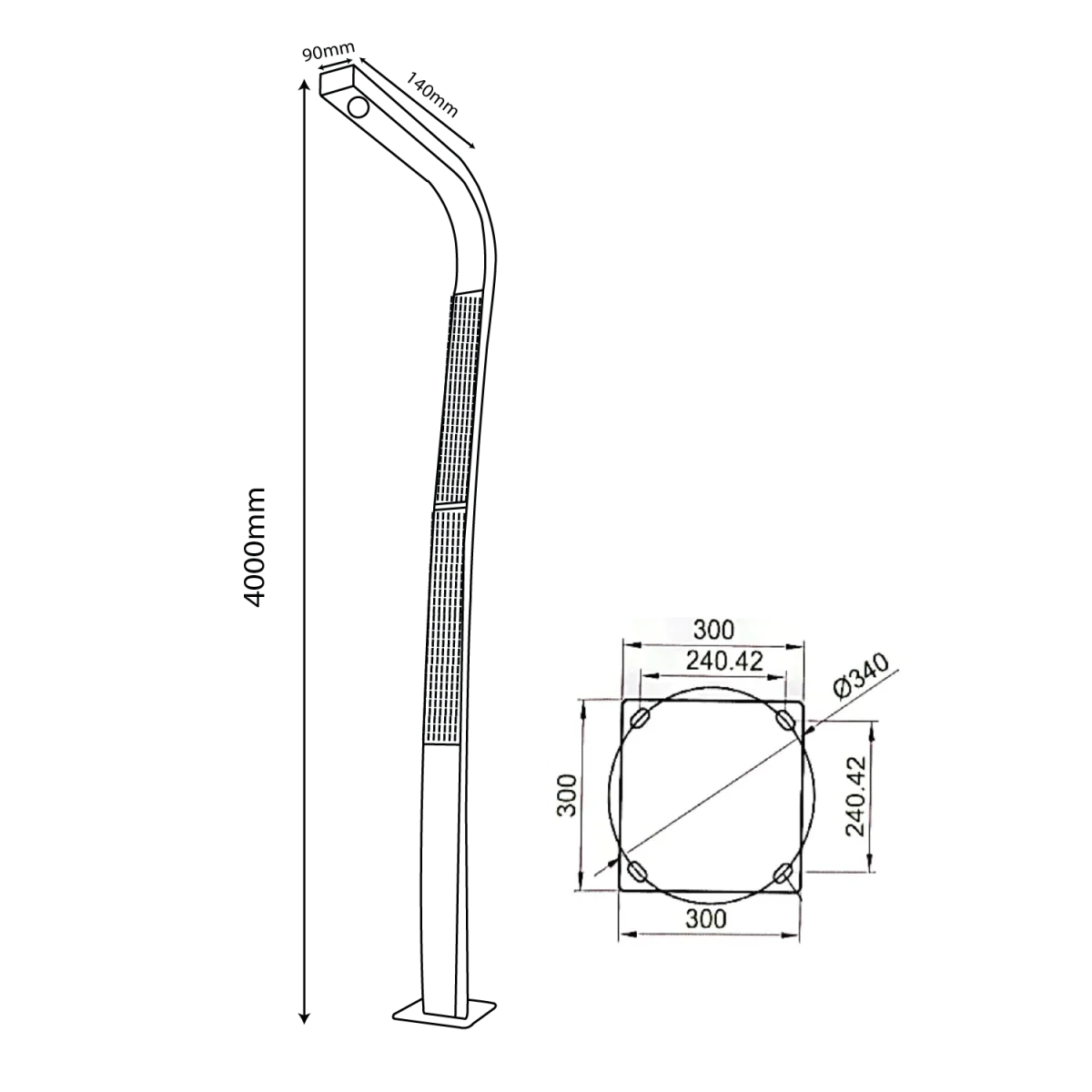 Ultralight Solar Pole Light 4Meter 16W IP65 (WLWQ) - Image 5