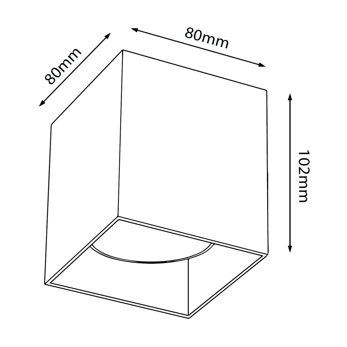 Square Surface Mounted Frame | GU10 Ceiling Light Fixture (UTL-FGU10) - Image 8