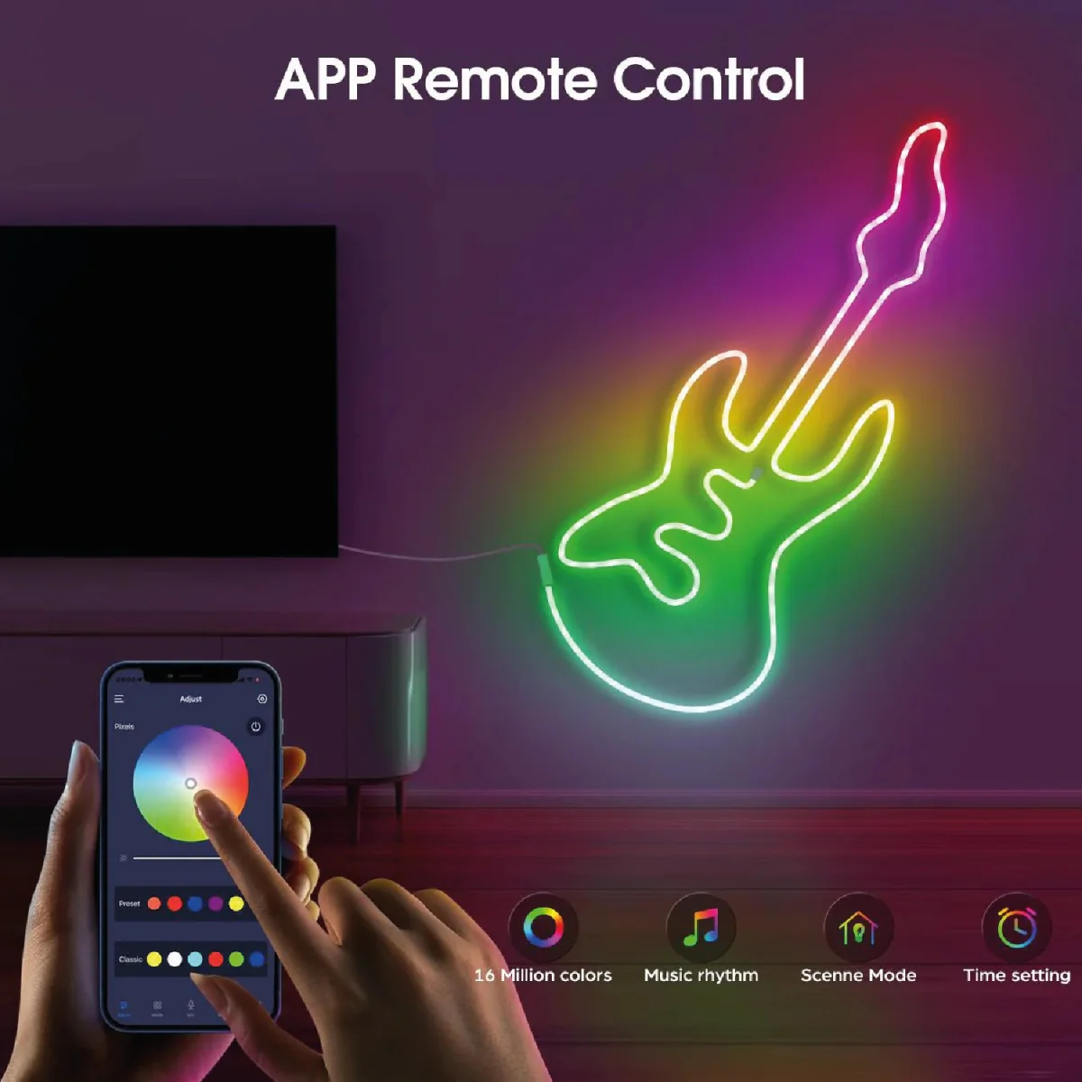 USB Neon LED Strip Light with Music Sync & Smart Control – 5M (RGB Flex Light) - Image 10