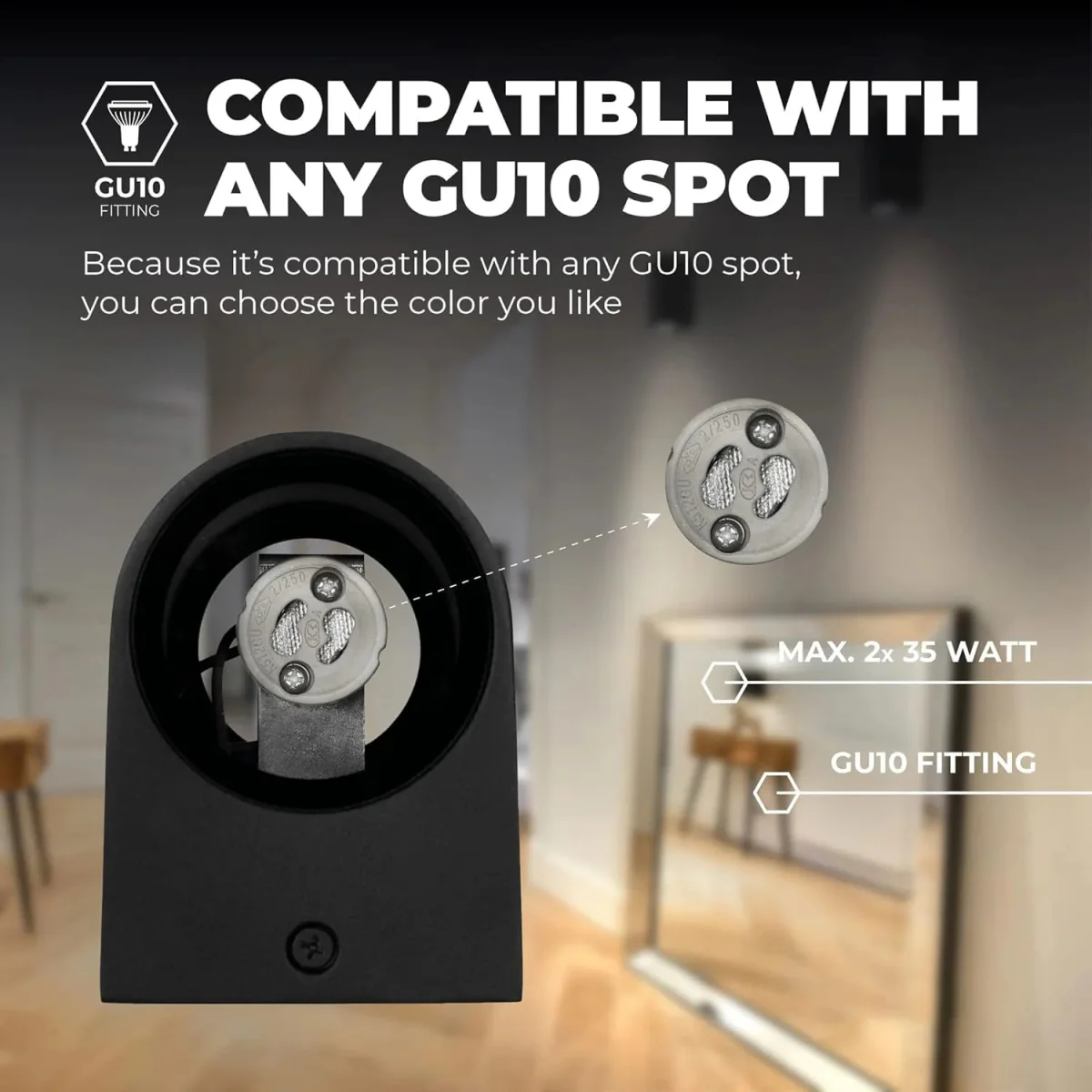 Ultralight Wall Modern Frame GU10 - LED Up & Down Outdoor Wall Lighting (BD1002) - Image 6