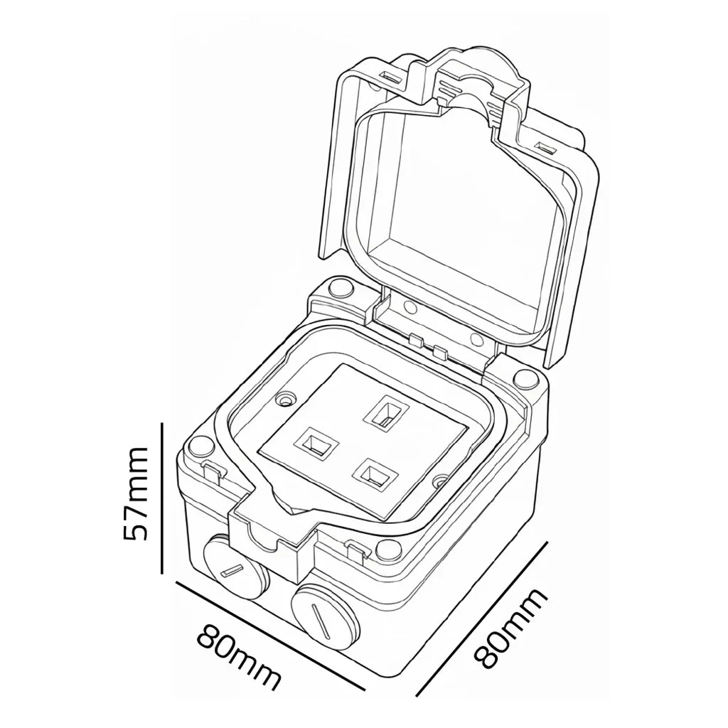 Ultralight Waterproof Socket 13A IP66 (FSH-13A) - Image 4
