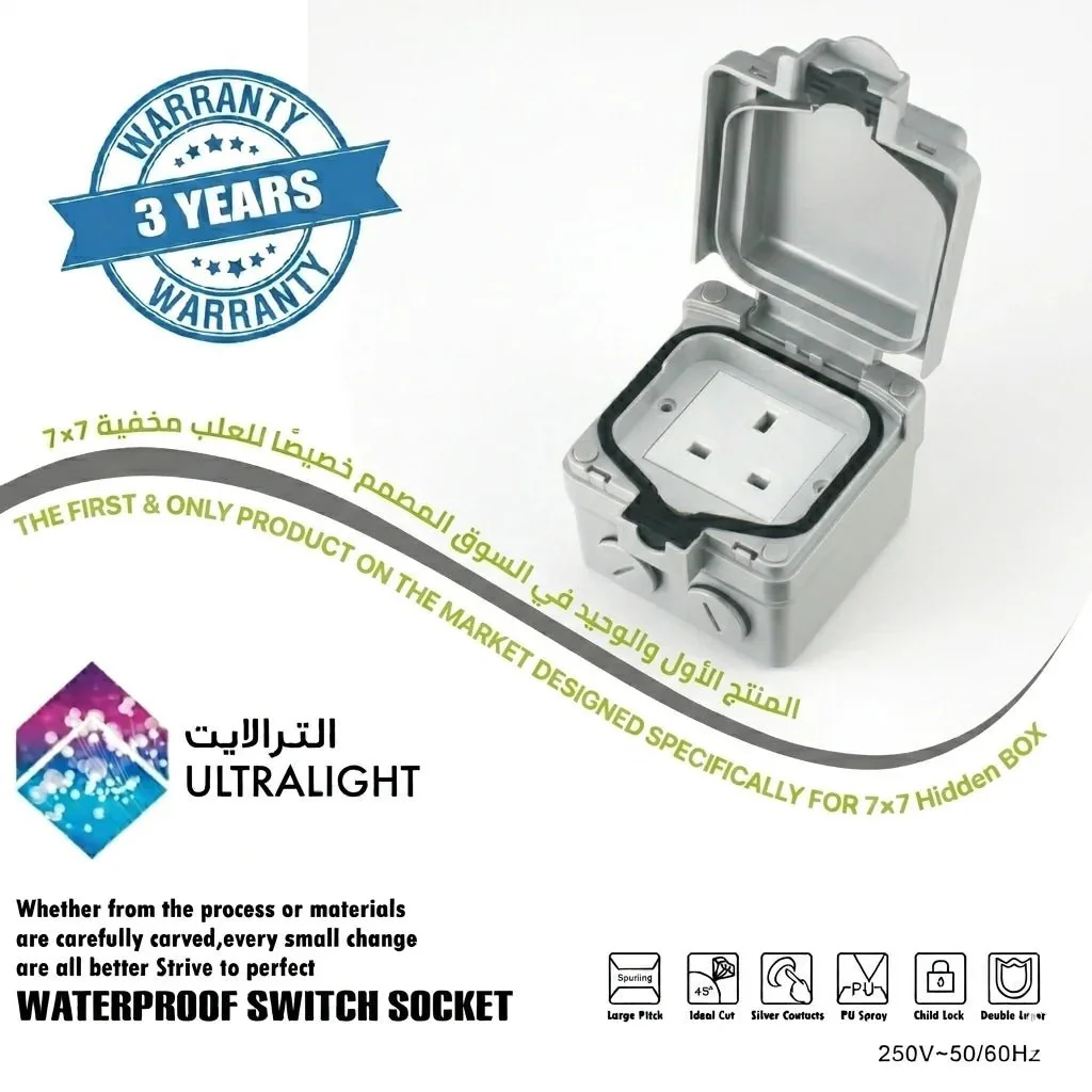 Ultralight Waterproof Socket 13A IP66 (FSH-13A) - Image 5