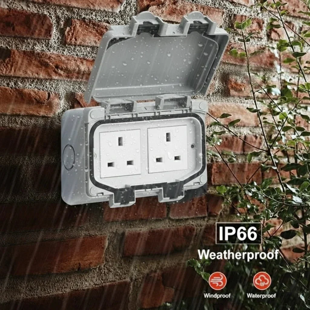 Ultralight Waterproof Double Socket 13A IP66 (FSH-2*13A) - Image 2