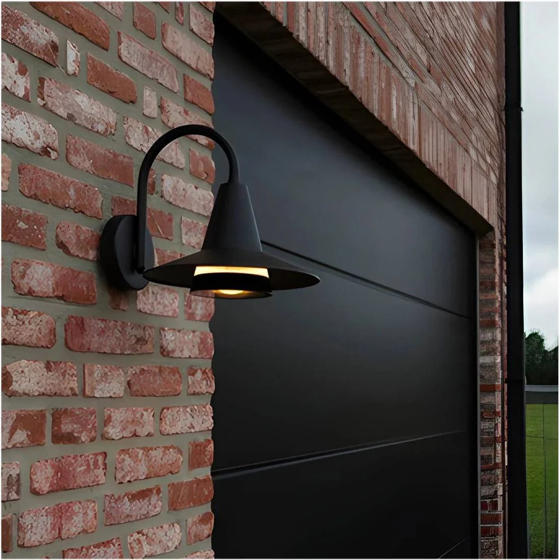 WALL LIGHT FRAME (WL-ODL-1012) – Outdoor Aluminum Swan-Neck Light with E27 Base, Clear Glass Diffuser, IP54, Black - Image 3