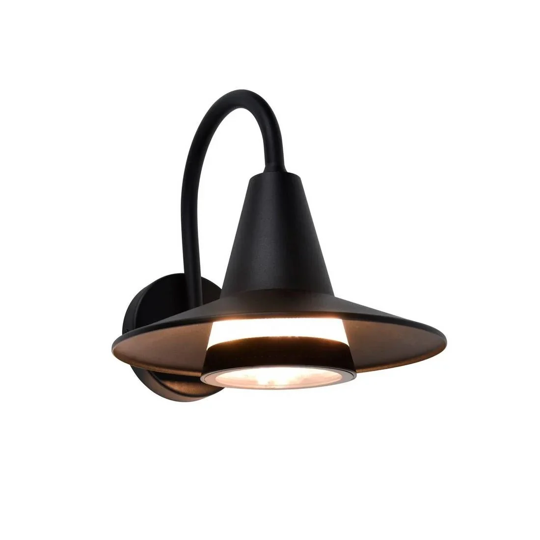 WALL LIGHT FRAME (WL-ODL-1012) – Outdoor Aluminum Swan-Neck Light with E27 Base, Clear Glass Diffuser, IP54, Black - Image 6