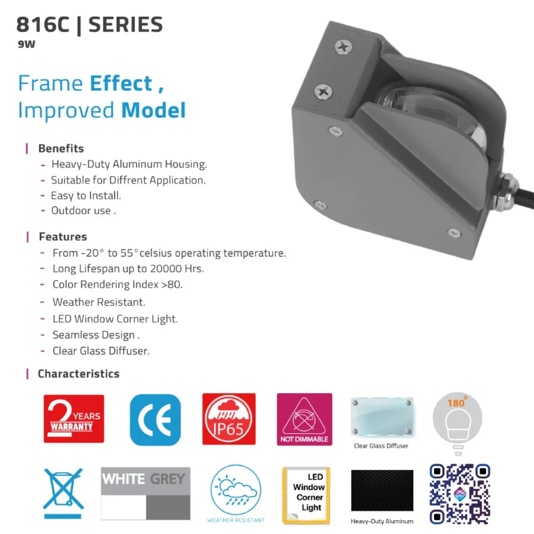 Waterproof Window Corner Light 9W IP65 (816C) - Image 6